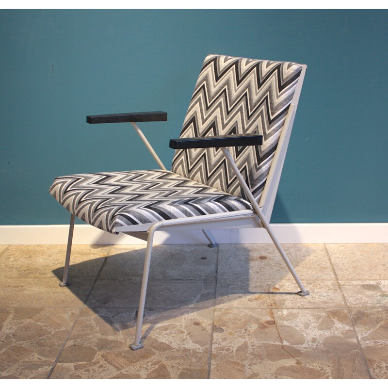 Ahrend de Cirkel "Oase" armchair in steel and fabric, Wim RIETVELD - 1950s