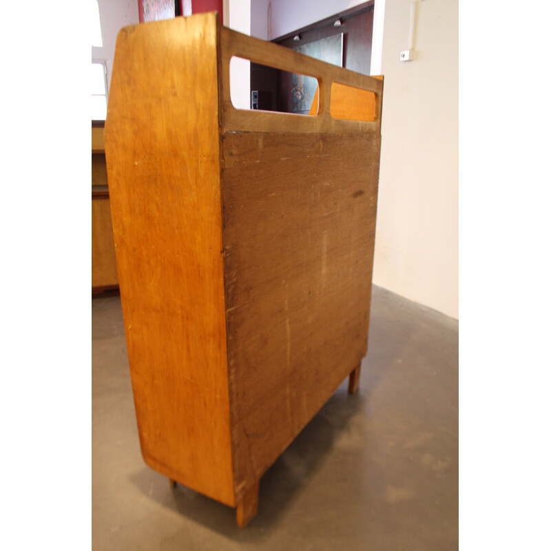 Mid century high sideboard in ash and melamine - 1950s