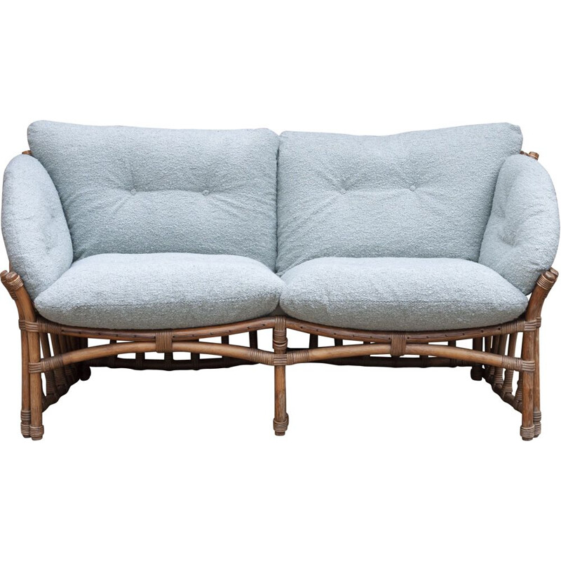 Vintage-Sofa aus Bambus und Rattan mit Loop-Polsterung, 1970