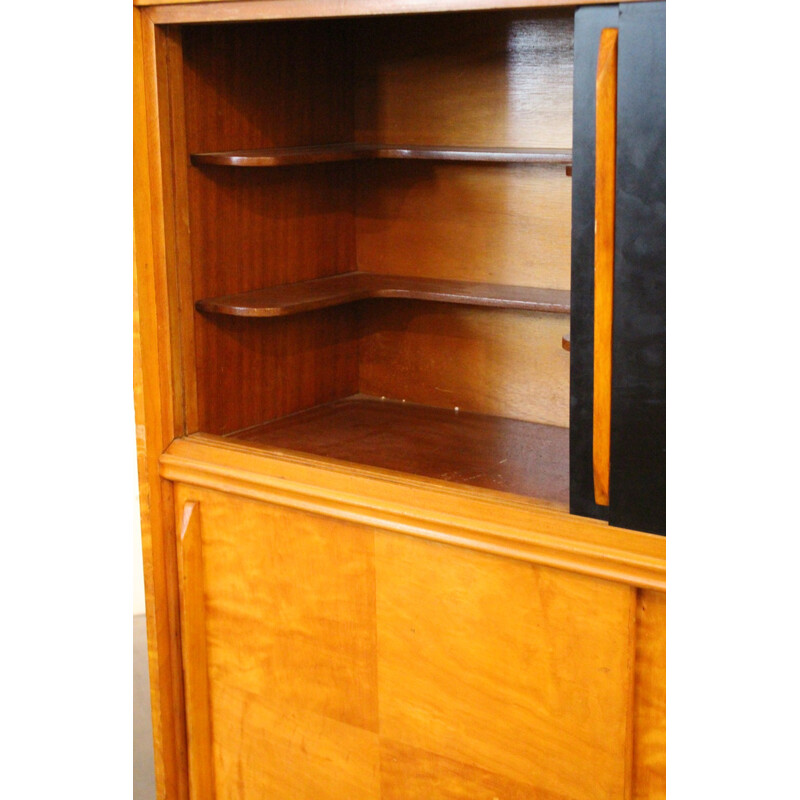 Mid century high sideboard in ash and melamine - 1950s