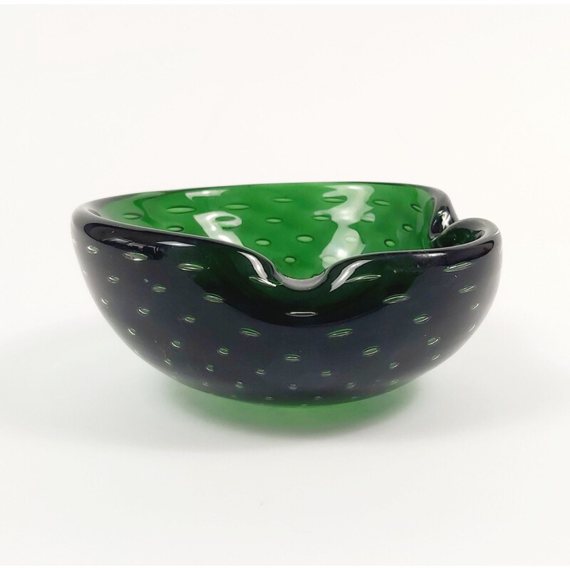 Vintage Murano Bullicante glass ashtray, Italy 1960s