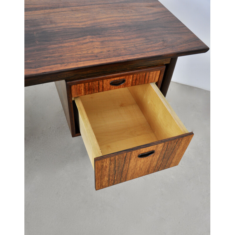 Vintage wooden desk by Oswald Vermaercke for V form, 1960s