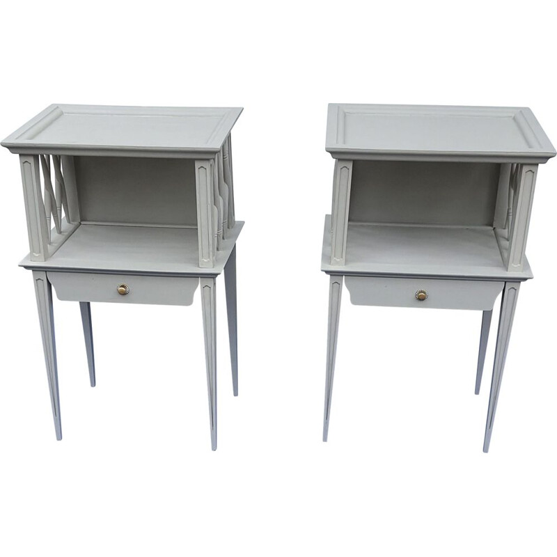 Pair of grey vintage night stands