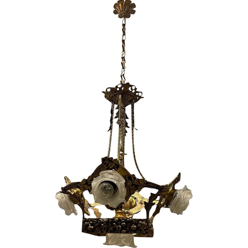 Vintage chandelier "Liberty" gilded with fine gold