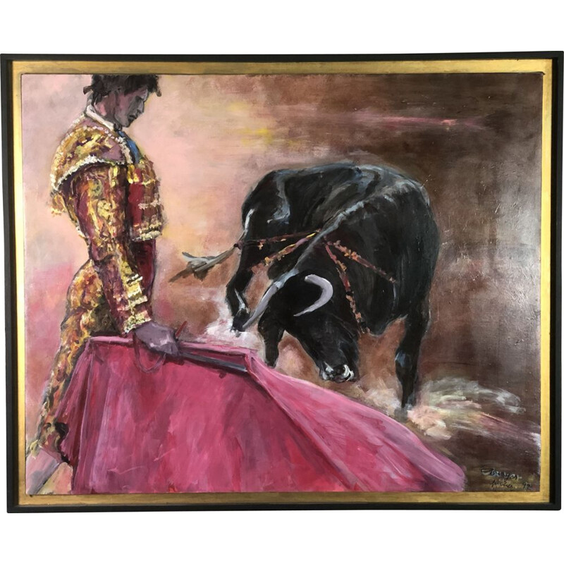 Vintage oil painting "The matador" by E.Boyer Fisher 92