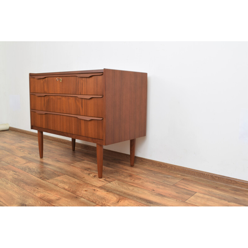 Mid-century Danish teak chest of 3 drawers, 1960s