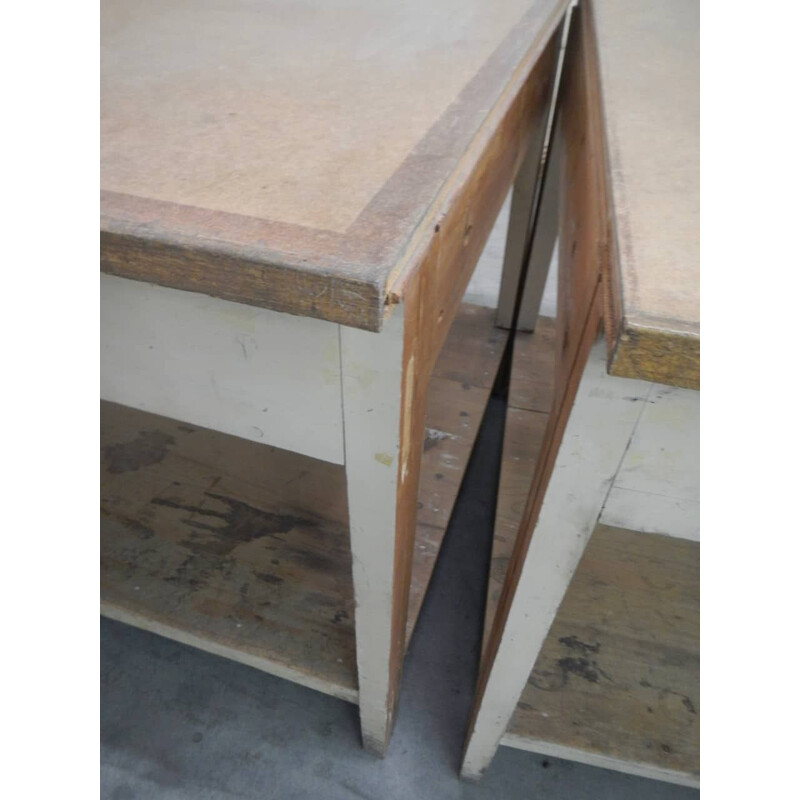Mesa de madeira industrial Vintage