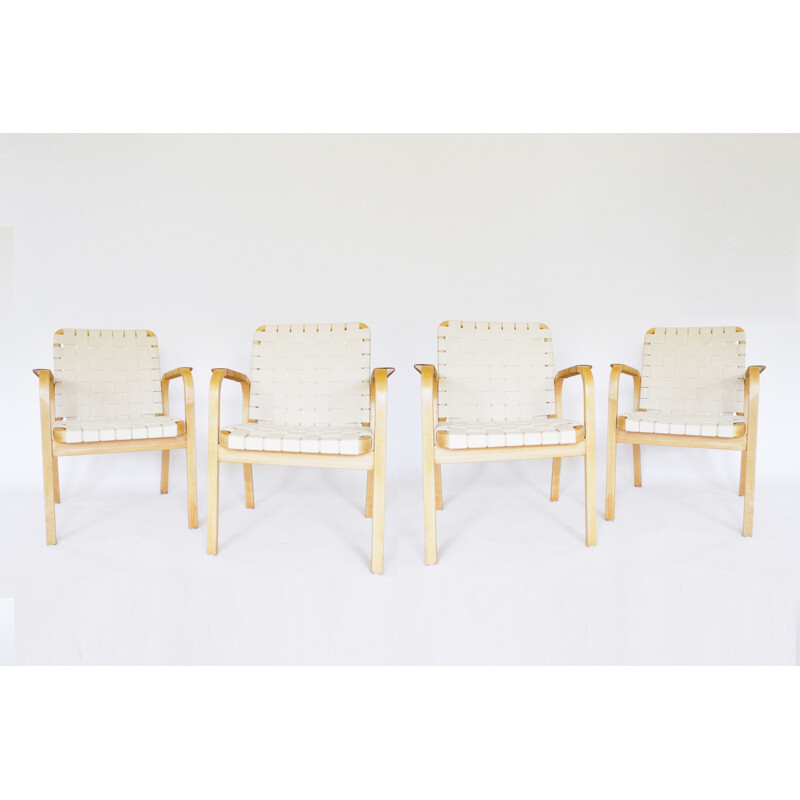 Set of 4 vintage model 45 dining chairs by Alvar Aalto for Artek, 1960s