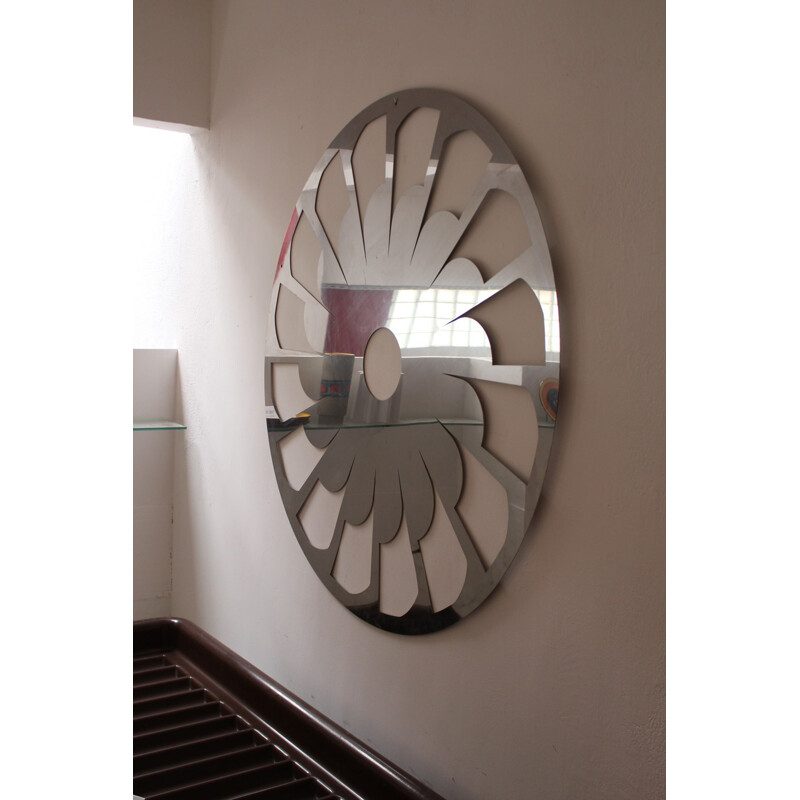 Large wall decoration in stainless steel - 1970s