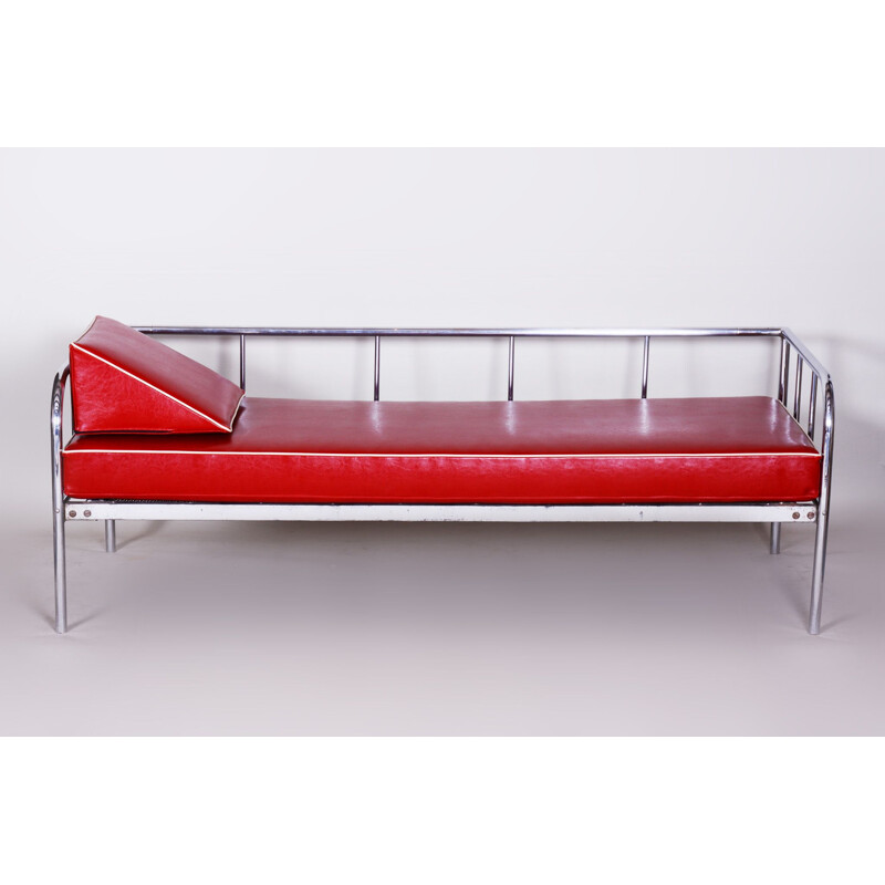 Vintage-Sofa aus rotem Leder von Vichr