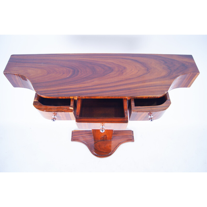 Vintage wall table in laquered rosewood, Netherlands 1970s