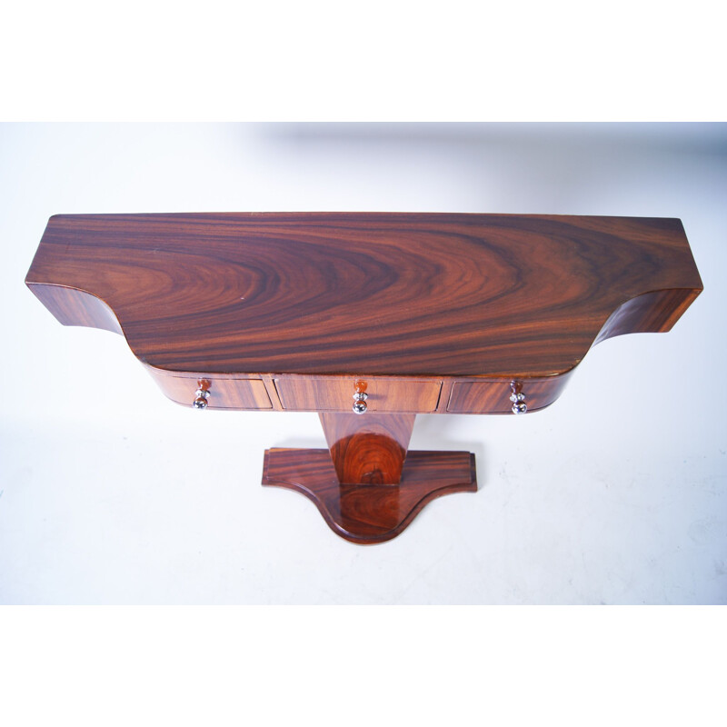 Vintage wall table in laquered rosewood, Netherlands 1970s