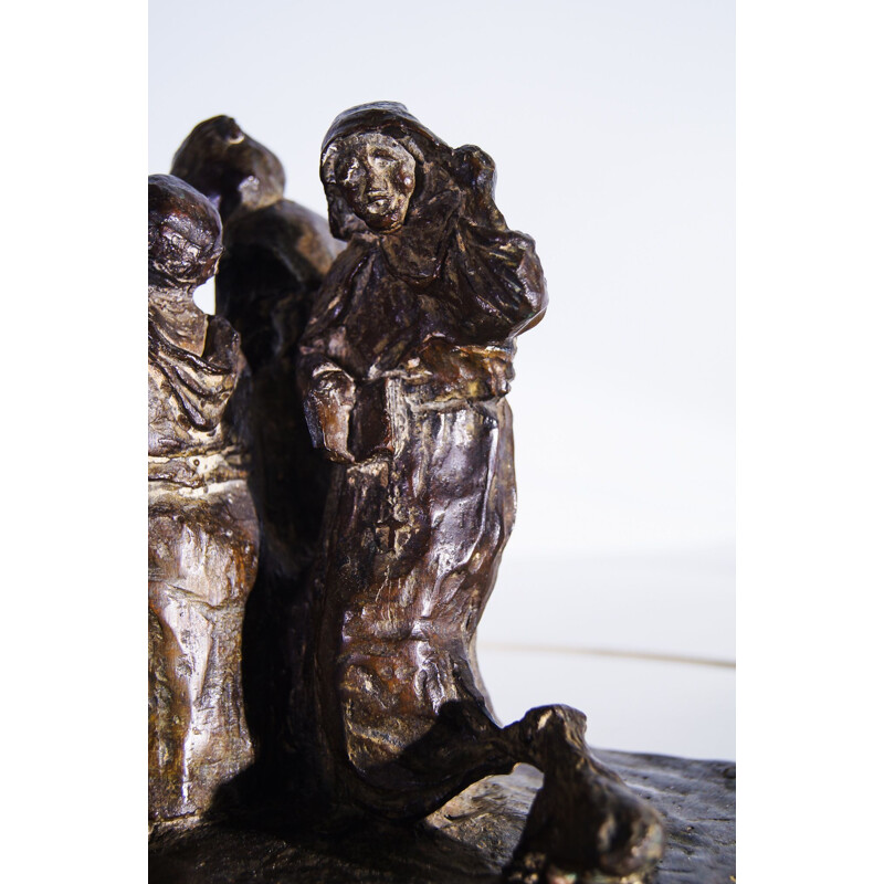 Vintage bronze sculpture by Christian Monks