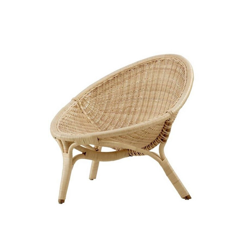 Sillón vintage Rana de ratán de Nanna Ditzel, 1950