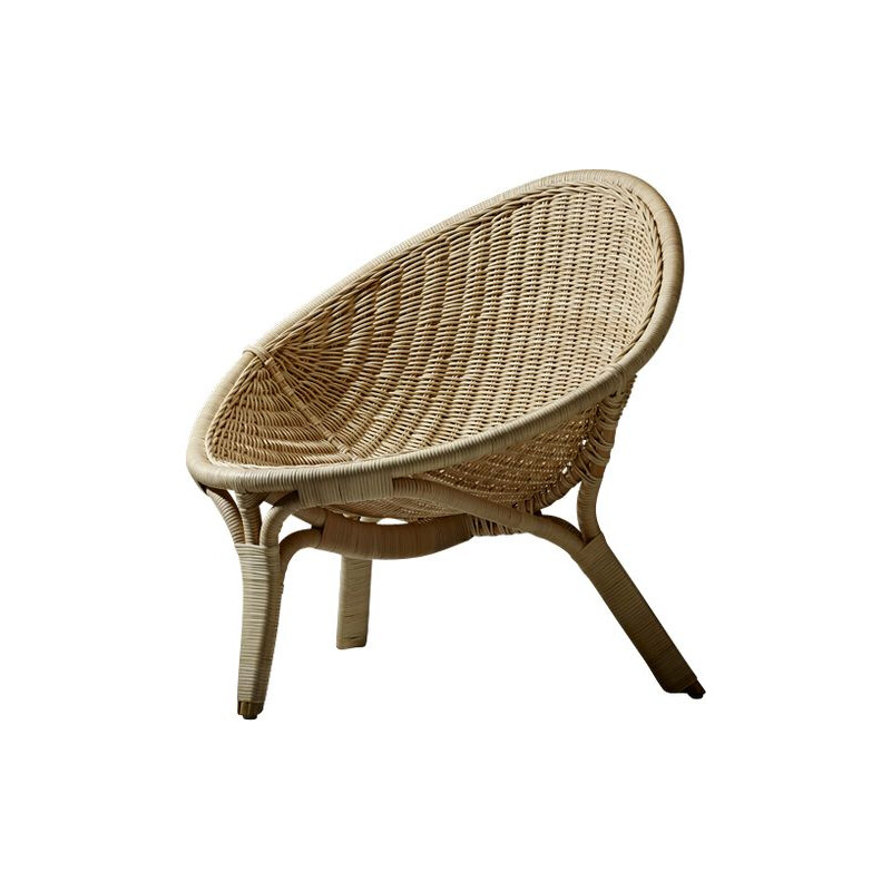 Poltrona Vintage Rana em Rattan por Nanna Ditzel, 1950