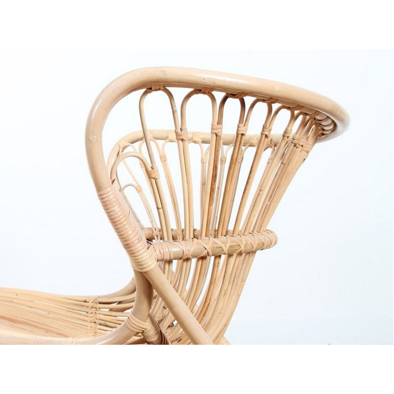 Vintage rattan lounge chair by Viggo Boesen