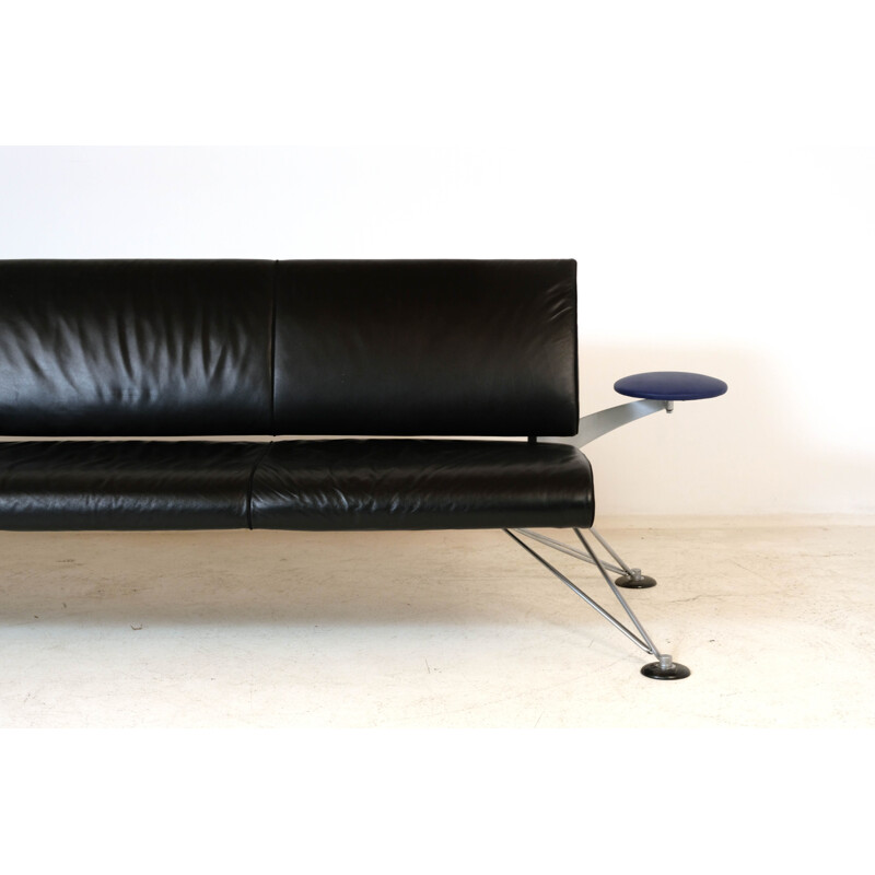 Vintage leather Wing 3-seter sofa by Roy Fleetwood for Vitra, 1990s