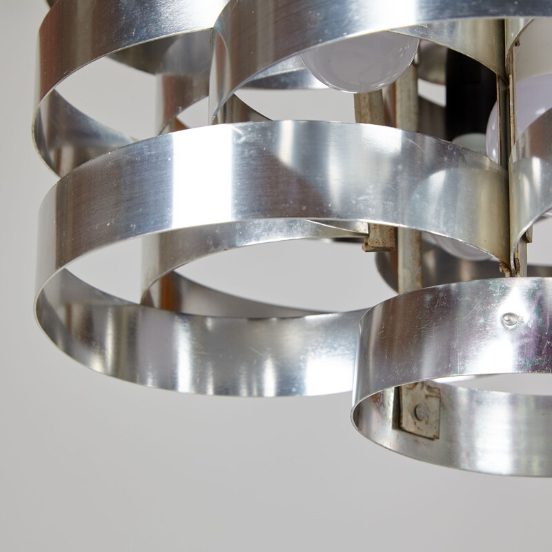 Vintage steel MK8611 chandelier, 1970s