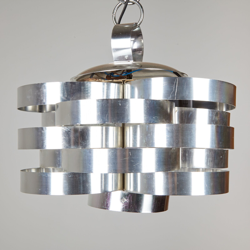 Vintage steel MK8611 chandelier, 1970s