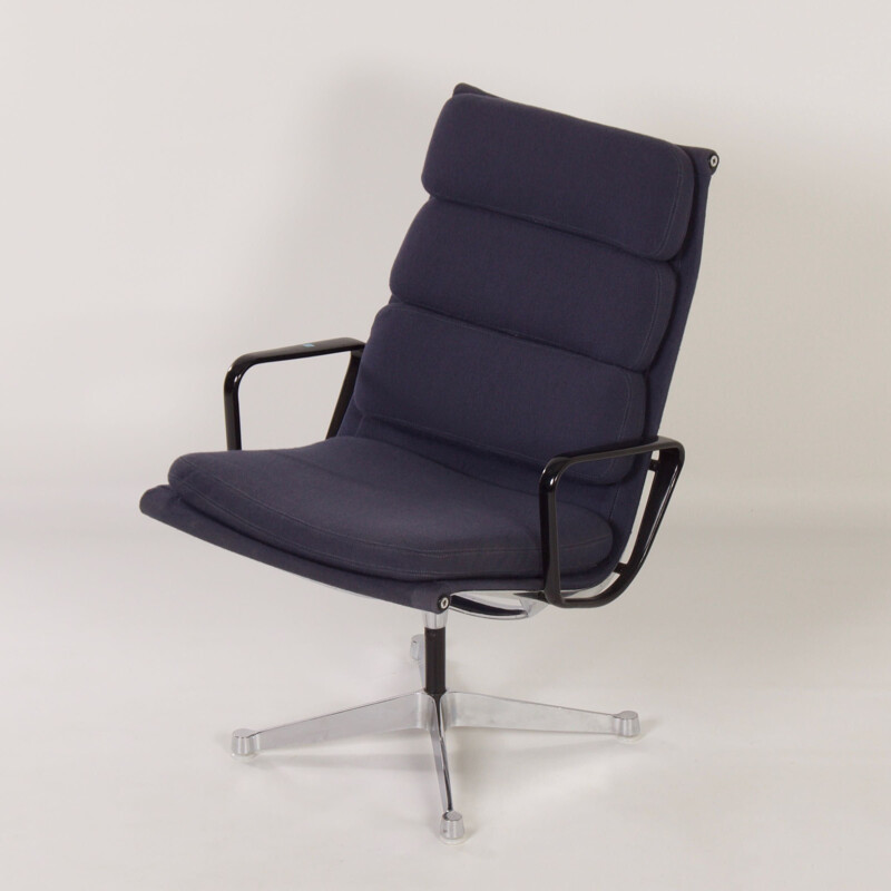 Vintage blue Ea116 Soft Pad armchair by Charles & Ray Eames for Herman Miller, 1970s