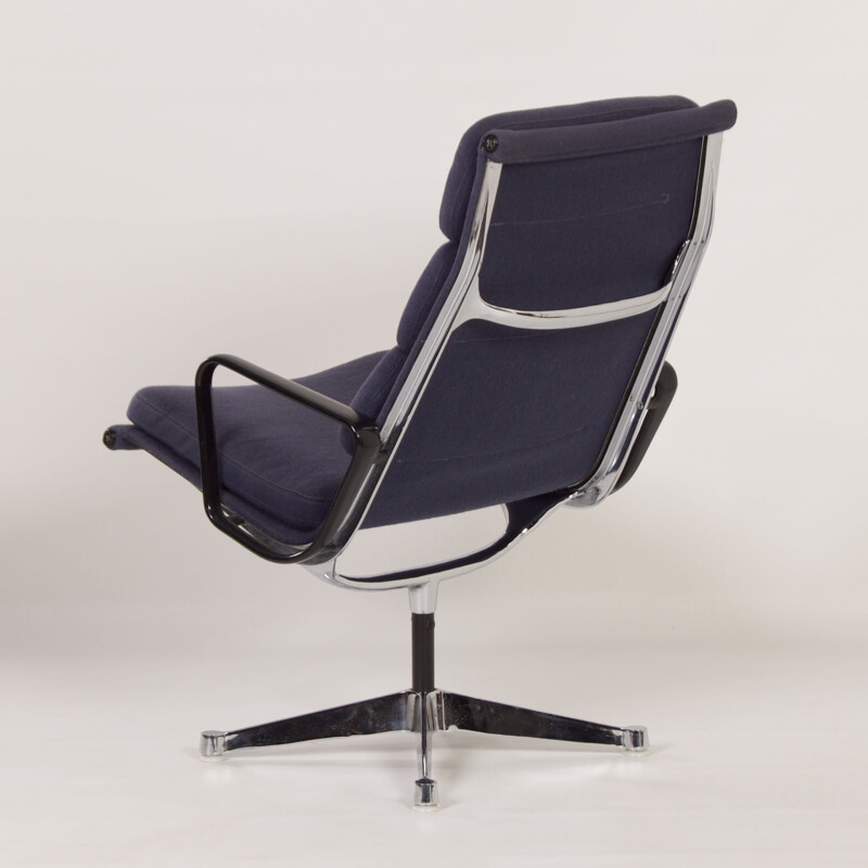 Vintage blue Ea116 Soft Pad armchair by Charles & Ray Eames for Herman Miller, 1970s