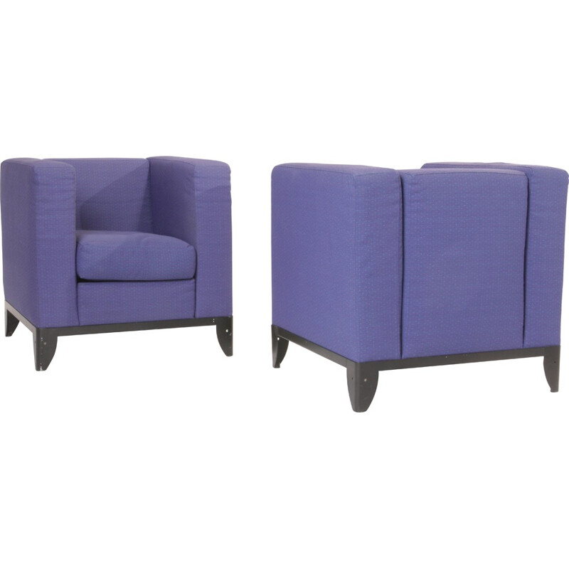 Pair of blue armchairs - 1970s