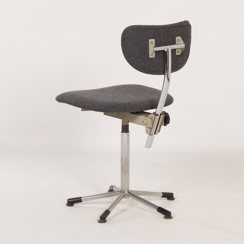 Chaise de bureau vintage grise 2311 par Toon De Wit pour Gebr., 1960