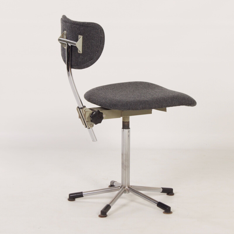 Chaise de bureau vintage grise 2311 par Toon De Wit pour Gebr., 1960