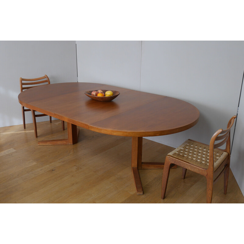 Scandinavian vintage teak table by John Mortensen for Heltborg, Denmark 1960s