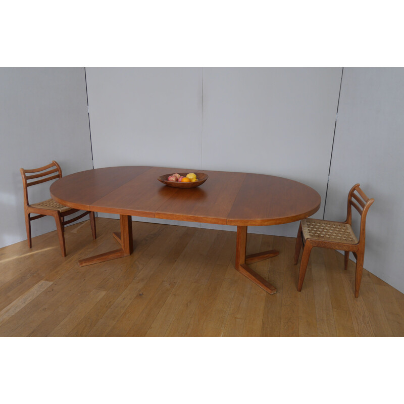 Scandinavische vintage teakhouten tafel van John Mortensen voor Heltborg, Denemarken 1960