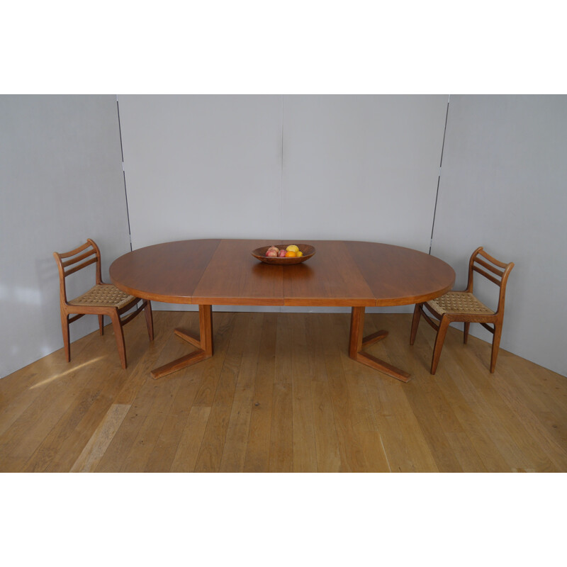 Mesa de teca vintage escandinava de John Mortensen para Heltborg, Dinamarca 1960