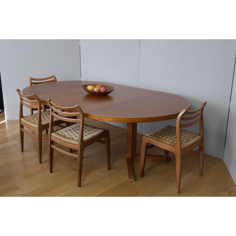 Scandinavian vintage teak table by John Mortensen for Heltborg, Denmark 1960s