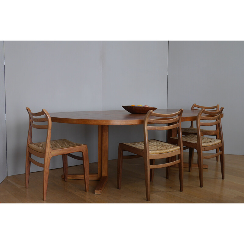 Scandinavian vintage teak table by John Mortensen for Heltborg, Denmark 1960s