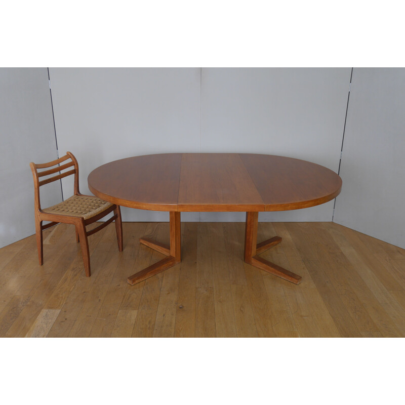 Mesa de teca vintage escandinava de John Mortensen para Heltborg, Dinamarca 1960