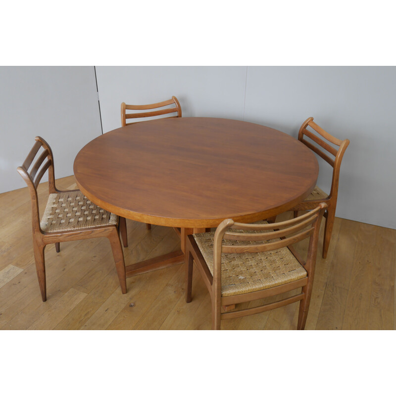 Scandinavian vintage teak table by John Mortensen for Heltborg, Denmark 1960s