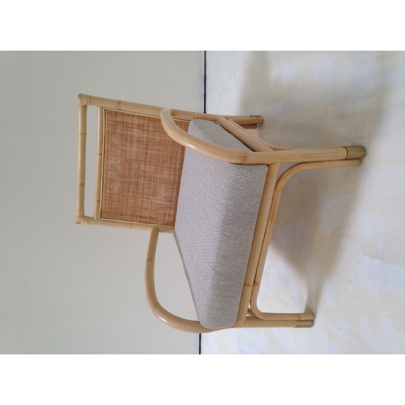 Vintage-Sessel aus Rattan und Rohrgeflecht