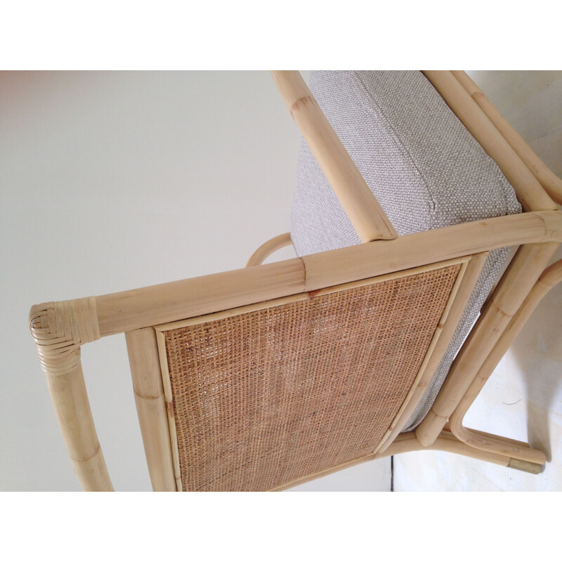 Vintage-Sessel aus Rattan und Rohrgeflecht