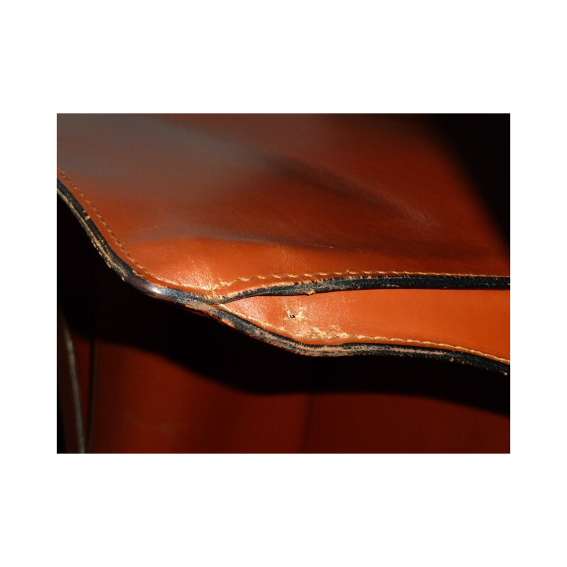 Paire de fauteuils Cassina en cuir marron cognac, Mario BELLINI - 1980