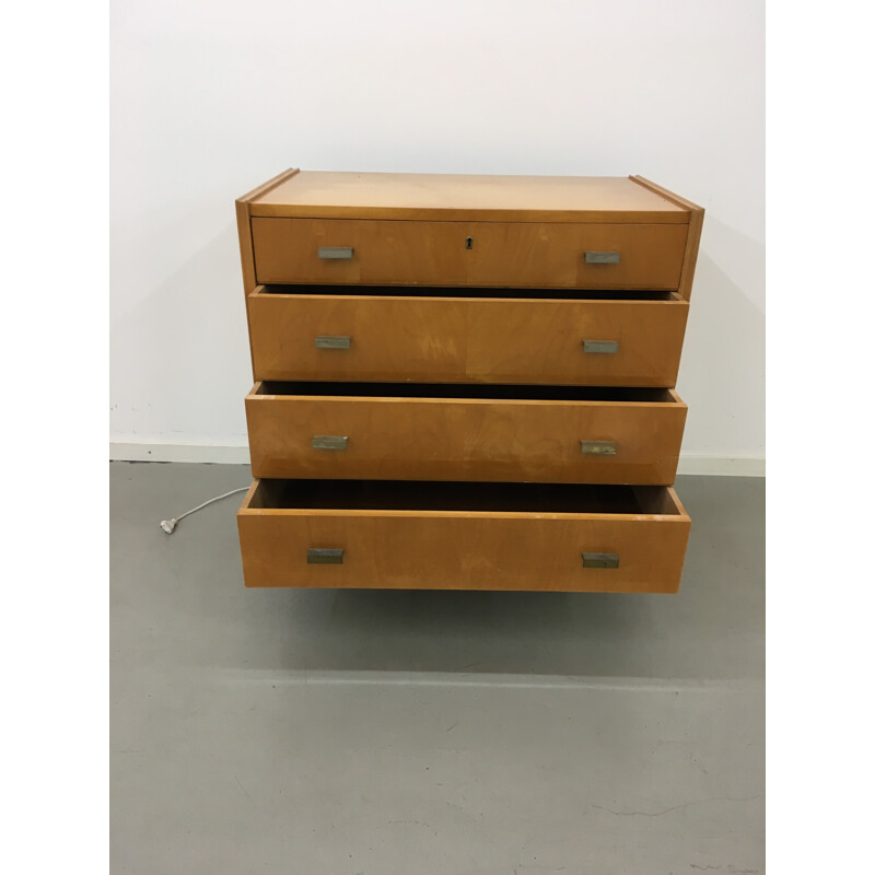 Dutch chest of drawers in birch with mirror, A. A. PATIJN - 1950s