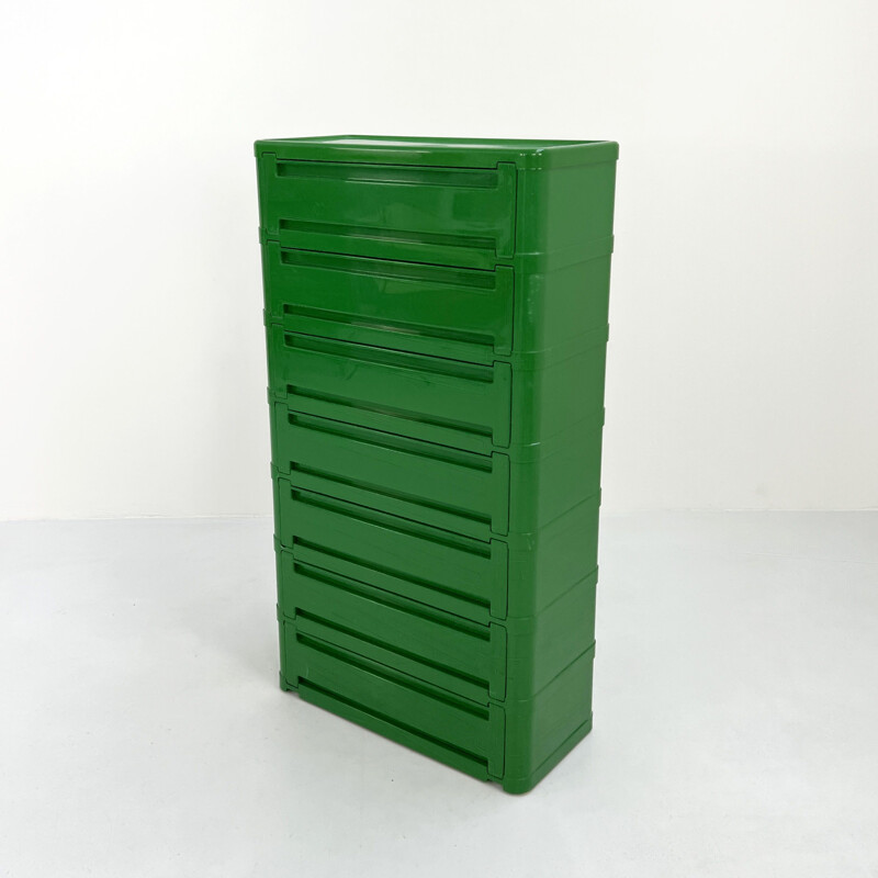 Vintage green chest of drawers Model 4964 by Olaf Von Bohr for Kartell, 1970s