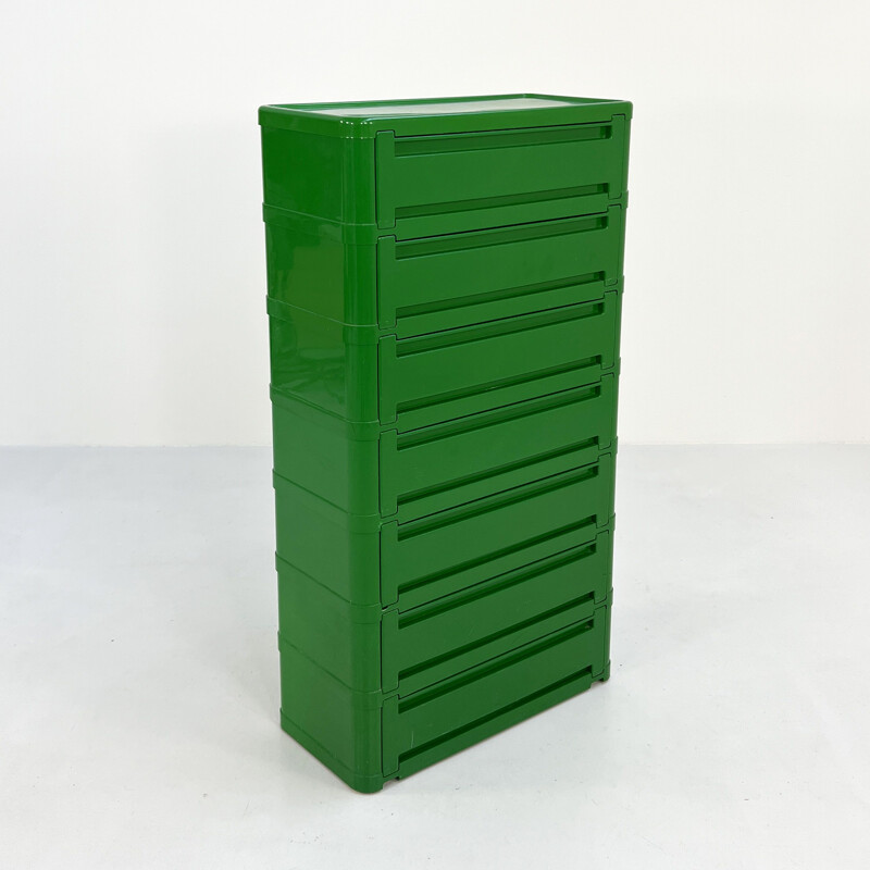 Vintage green chest of drawers Model 4964 by Olaf Von Bohr for Kartell, 1970s