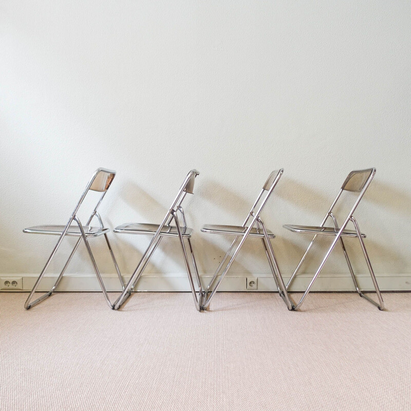 Ensemble de 4 chaises style Plia,, Italië 1970