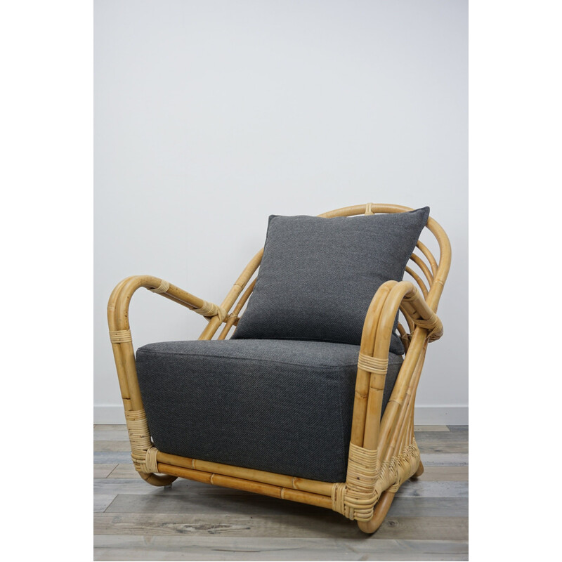 Vintage rotan fauteuil model AJ237 van Arne Jacobsen