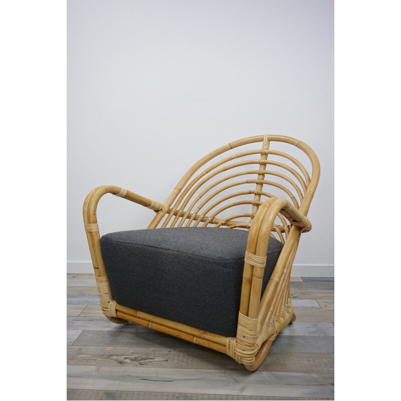 Vintage Rattan Sessel Modell AJ237 von Arne Jacobsen