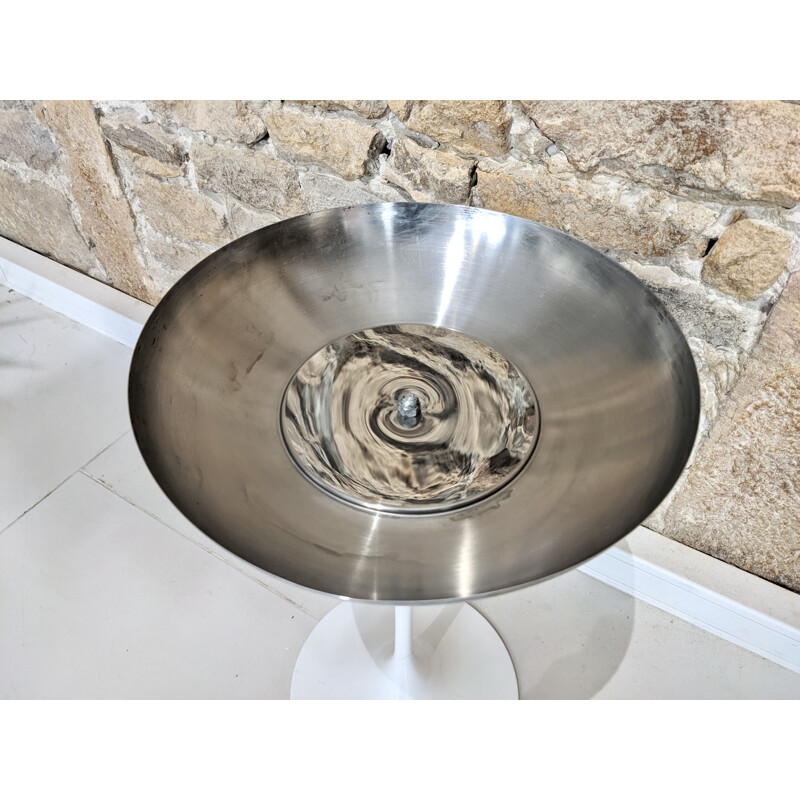 Vintage steel and aluminum tulip ashtray by Eero Saarinen for knoll international, 1970