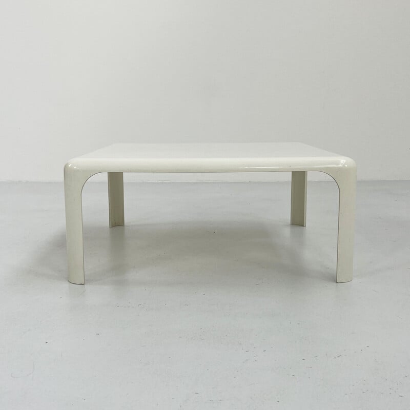 Table basse vintage Demetrio 70 blanche par Vico Magistretti pour Artemide, 1960