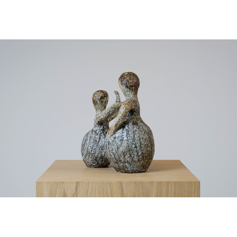 Vintage sculpture "The Dancers" in ceramic, 1970