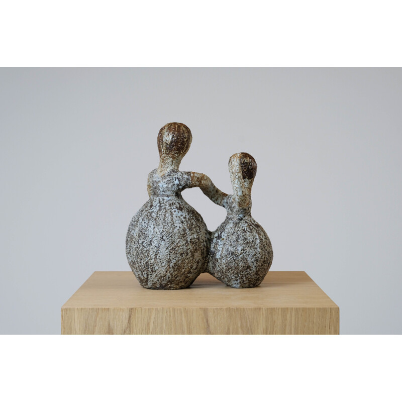 Vintage sculpture "The Dancers" in ceramic, 1970