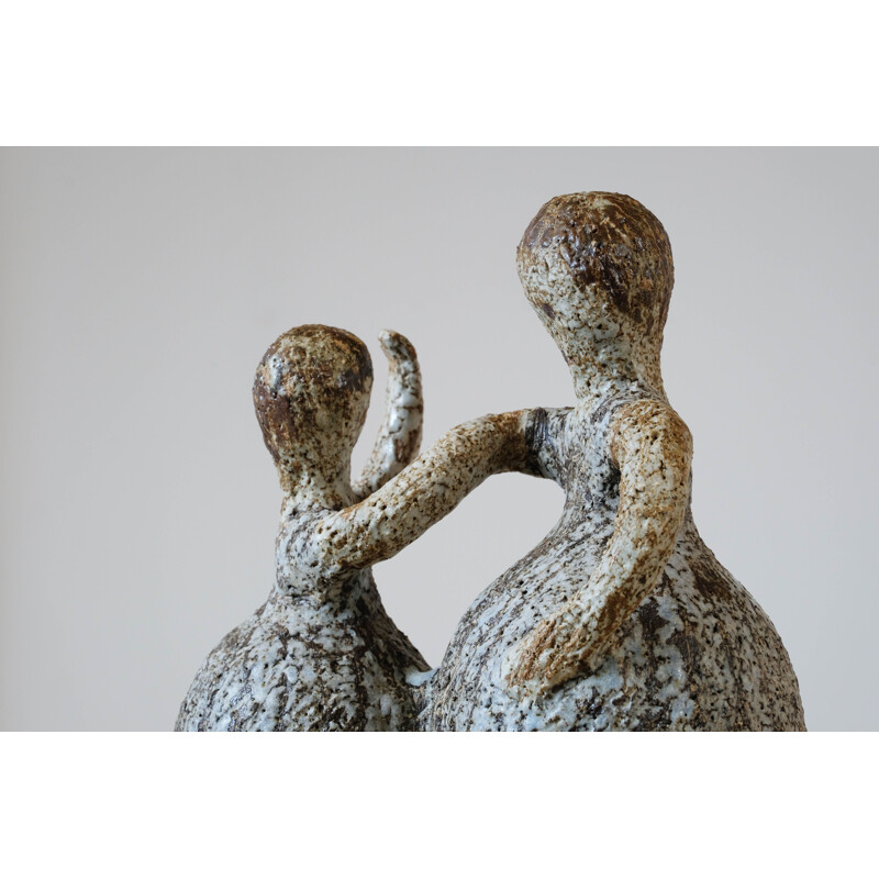 Vintage sculpture "The Dancers" in ceramic, 1970