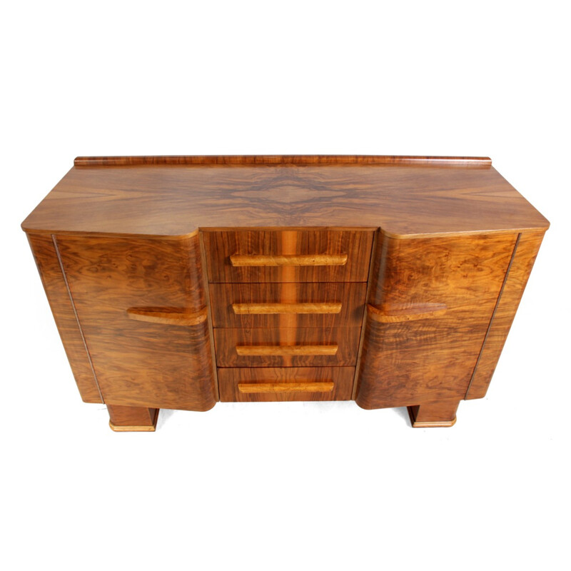 Small English walnut sideboard - 1950s